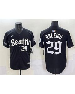 Youth Seattle Mariners #29 Cal Raleigh Black "Deep Sea Gothic Edition" Vapor Premier Limited Stitched Baseball Jersey