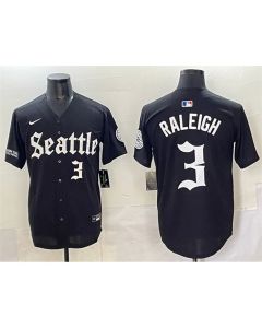 Youth Seattle Mariners #3 Cal Raleigh Black "Deep Sea Gothic Edition" Vapor Premier Limited Stitched Baseball Jersey (Black)