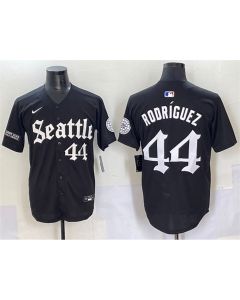 Youth Seattle Mariners #44 Julio Rodriguez Black "Deep Sea Gothic Edition" Vapor Premier Limited Stitched Baseball Jersey