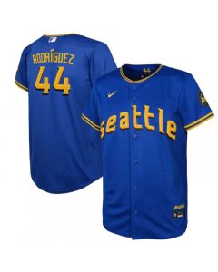Youth Seattle Mariners #44 Julio Rodriguez Royal 2023 City Connect Stitched Baseball Jersey