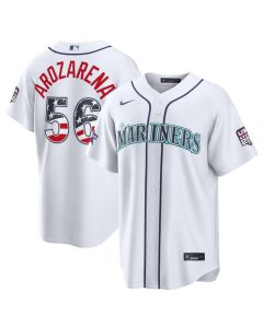 Youth Seattle Mariners #56 Randy Arozarena Nike White 2026 All-Star Edition Stars & Stripes Stadium Jersey (White)