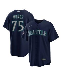 Youth Seattle Mariners #75 Andres Munoz Navy 2025 MLB All-Star Game Road Replica Player Jersey (Navy)