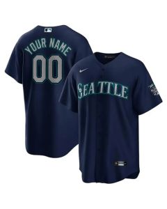 Youth Seattle Mariners Navy Home Replica Custom Jersey (Navy)