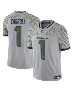 Youth Seattle Seahawks #1 Pete Carroll Gray Rivalries Collection F.U.S.E. Vapor Limited Stitched Jersey