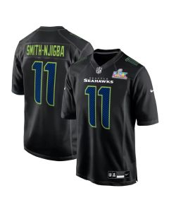 Youth Seattle Seahawks #11 Jaxon Smith-Njigba Black Super Bowl LX Patch Carbon Fashion Game Jersey (Black)