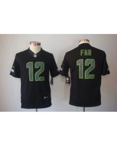 Youth Seattle Seahawks #12 Fan Black 2018 Impact Limited Stitched NFL Jersey