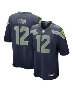Youth Seattle Seahawks 12s College Navy Super Bowl LX Patch Game Jersey
