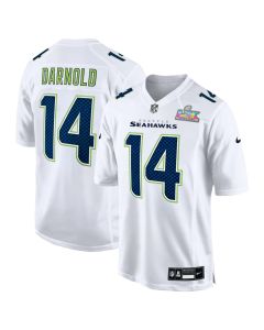 Youth Seattle Seahawks #14 Sam Darnold White Super Bowl LX Patch Tundra Fashion Game Jersey