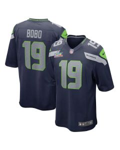 Youth Seattle Seahawks #19 Jake Bobo College Navy Super Bowl LX Patch Game Jersey