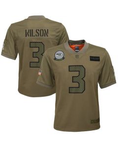 Youth Seattle Seahawks #3 Russell Wilson 2019 Camo Salute To Service Stitched NFL Jersey