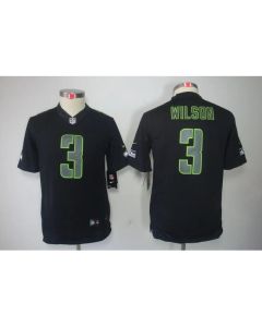 Youth Seattle Seahawks #3 Russell Wilson Black 2018 Impact Limited Stitched NFL Jersey