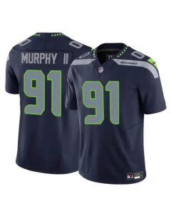 Youth Seattle Seahawks #91 Byron Murphy II Navy 2024 Draft F.U.S.E Vapor Limited Stitched Football Jersey