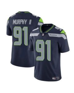 Youth Seattle Seahawks #91 Byron Murphy II Navy 2024 Draft Vapor Limited Stitched Football Jersey