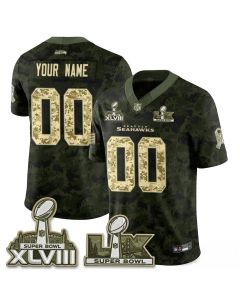 Youth Seattle Seahawks Camo 2026 Salute to Service Edition Vapor F.U.S.E. Limited Custom Jersey (Style 10)