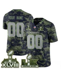 Youth Seattle Seahawks Camo 2026 Salute to Service Edition Vapor F.U.S.E. Limited Custom Jersey (Style 11)