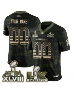 Youth Seattle Seahawks Camo 2026 Salute to Service Edition Vapor F.U.S.E. Limited Custom Jersey (Style 8)