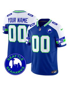 Youth Seattle Seahawks Royal Alternate City Patch Vapor F.U.S.E. Limited Custom Jersey