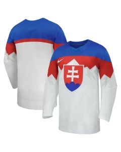 Youth Slovakia Hockey White 2026 Away Replica Jersey
