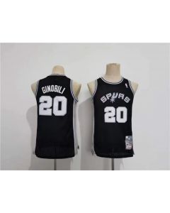 Youth Spurs #20 Manu Ginobili Black Stitched Jersey