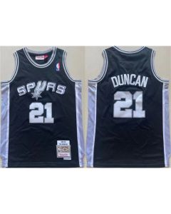 Youth Spurs #21 Tim Duncan Black Stitched Jersey (Black)
