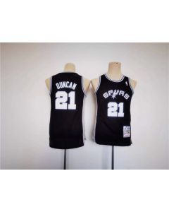 Youth Spurs #21 Tim Duncan Black Stitched Jersey
