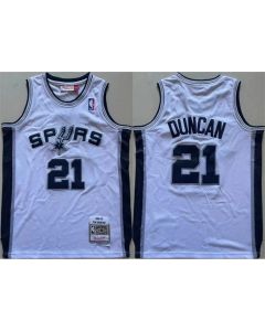 Youth Spurs #21 Tim Duncan White Stitched Jersey