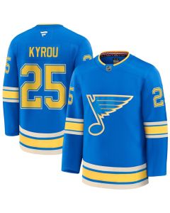 Youth St. Louis Blues #25 Jordan Kyrou Blue 2025 Stitched Hockey Jersey