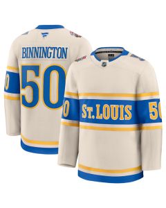 Youth St. Louis Blues #50 Jordan Binnington Cream 2024-25 Winter Classic Stitched Hockey Jersey