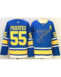 Youth St. Louis Blues #55 Colton Parayko Blue 2025 With A Patch Stitched Hockey Jersey