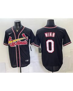 Youth St. Louis Cardinals #0 Masyn Winn 2026 Fashion Replica Black Out Baseball Jersey (Black)