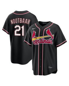 Youth St. Louis Cardinals #21 Lars Nootbaar Nike Black Fashion Replica Player Jersey