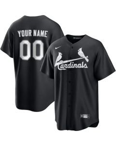 Youth St. Louis Cardinals Custom Black Lights Out Replica Jersey (Black)