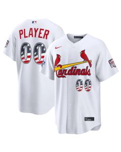 Youth St. Louis Cardinals Nike White 2026 All-Star Edition Stars & Stripes Stadium Custom Jersey (White)