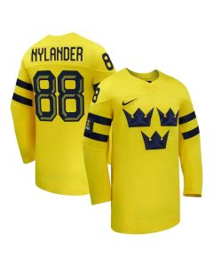 Youth Sweden Hockey #88 William Nylander Yellow 2026 Away Replica Jersey