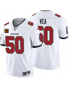 Youth Tampa Bay Buccaneers #50 Vita Vea White 2026 With 4-Star C Patch Vapor Limited Jersey