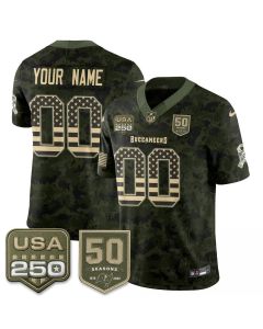 Youth Tampa Bay Buccaneers Camo 2026 Salute to Service Edition Vapor F.U.S.E. Limited Custom Jersey (Style 4)