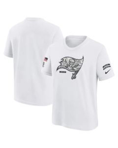 Youth Tampa Bay Buccaneers White 2024 Salute To Service T-Shirt (White)