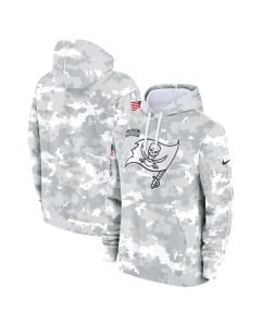 Youth Tampa Bay Buccaneers White/Gray 2024 Salute To Service Pullover Hoodie (White Gray)
