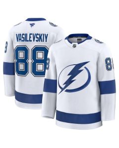 Youth Tampa Bay Lightning #88 Andrei Vasilevskiy White Away Premium Jersey