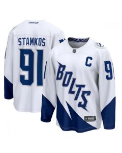 Youth Tampa Bay Lightning #91 Steven Stamkos 2022 White Stadium Series Stitched Jersey
