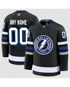 Youth Tampa Bay Lightning Custom Black 2024-25 Alternate Stitched Hockey Jersey