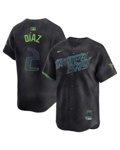 Youth Tampa Bay Rays #2 Yandy Diaz Charcoal 2024 City Connect Limited Stitched Baseball Jersey