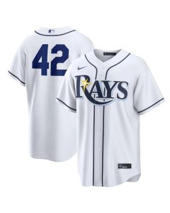 Youth Tampa Bay Rays #42 Jackie Robinson Nike White Home 2026 Jackie Robinson Day Replica Jersey (White)