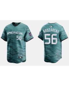 Youth Tampa Bay Rays #56 Randy Arozarena Teal 2023 All-star Stitched Baseball Jersey