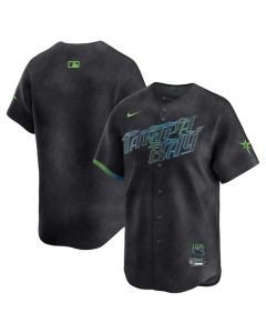 Youth Tampa Bay Rays Blank Charcoal 2024 City Connect Limited Stitched Baseball Jersey