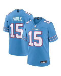 Youth Tennessee Titans #15 Keldric Faulk Blue 2026 NFL Draft Game Jersey (Style 2)