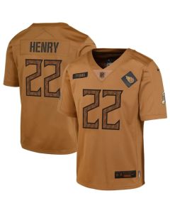 Youth Tennessee Titans #22 Derrick Henry 2023 Brown Salute To Service Limited Stitched Football Jersey