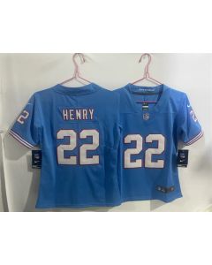 Youth Tennessee Titans #22 Derrick Henry Blue Throwback Vapor Limited Stitched Football Jersey