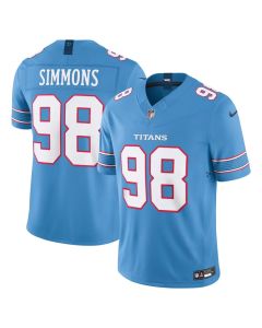 Youth Tennessee Titans #98 Jeffery Simmons Nike Light Blue Vapor F.U.S.E. Sewn Down Limited Jersey (Blue)