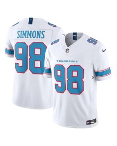 Youth Tennessee Titans #98 Jeffery Simmons Nike White Vapor F.U.S.E. Sewn Down Limited Jersey (White)